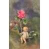 n°26604 - Illustrateur - Mili Weber - Enfant assis sur la tige d'une rose - Carte vendue en l'état