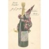 n°26619 - A. Beyer - Prosit Neujahr - Clown accroché à une bouteille de champagne