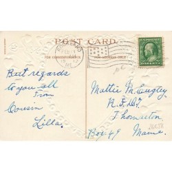 n°26628 - Carte Gaufrée - Clapsaddle - Saint-Valentin - To my Valentine - Fillette au milieu d'un coeur