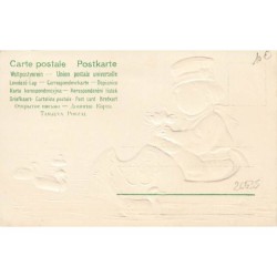 n°26635 - Carte Gaufrée - Clapsaddle - Jeune garçon hollandais dans un sabot au milieu de l'eau