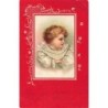 n°26644 - Fantaisie - Clapsaddle - Enfant de profil dans un cadre - Paillettes