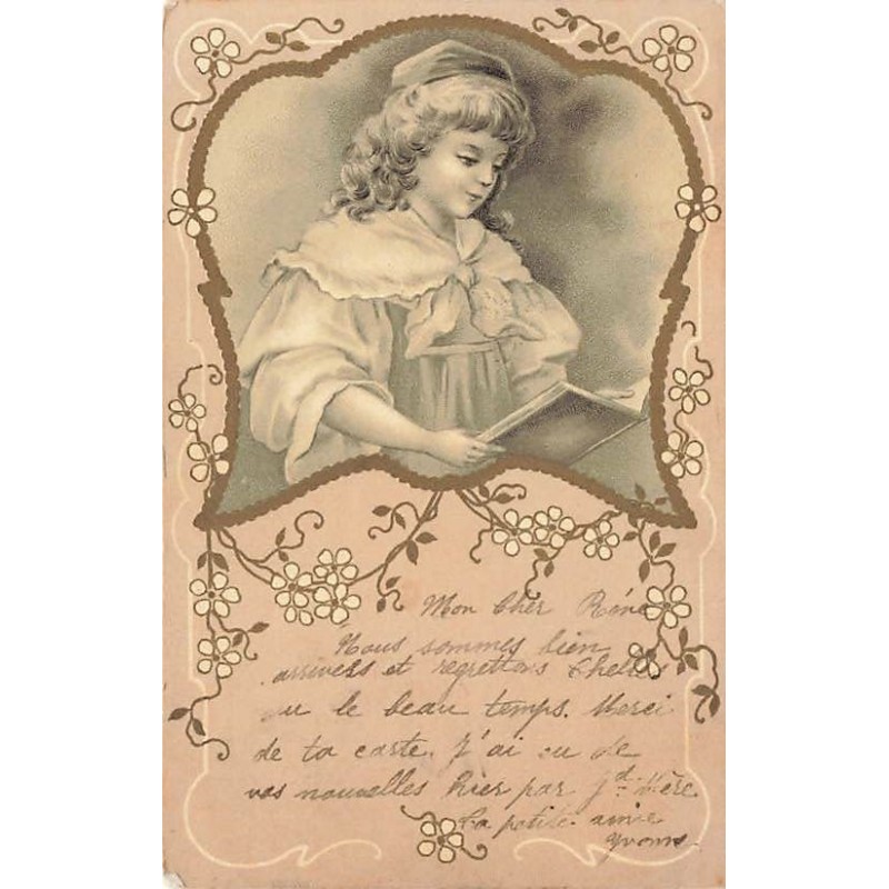 n°26645 - Fantaisie - Clapsaddle - Jeune fille lisant