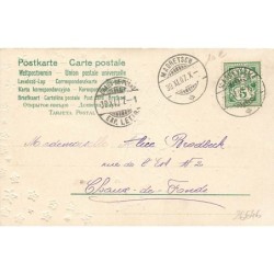 n°26646 - Carte Gaufrée - Fantaisie - Tête d'enfant entourée d'étoiles et de violettes