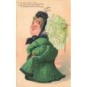 n°26649 - Carte Gaufrée - Fantaisie - Le vert me va certes à ravir, ... bien des hommages - Vieille femme