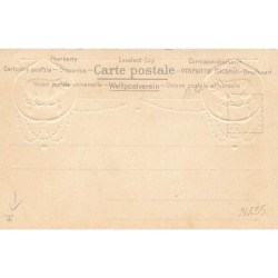 n°26655 - Carte Gaufrée - Fantaisie - Cochons, barque dans une mer près d'un phare - K & B D. 589