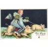 n°26670 - Nouvel An - 3503 - Clown à califourchon sur un cochon