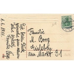 n°26676 - Carte Gaufrée - Clapsaddle - Glückliches Neujahr - Garçon tenant une lettre