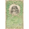n°26687 - Carte Gaufrée - Serie 392 - Bonne Année - Portrait d'une fillette