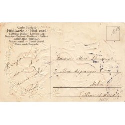 n°26691 - Carte Gaufrée - Joyeux Noël - Ange assis jouant de la mandoline