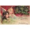 n°26694 - Noël - Fröhliche Weihnachten - Deux anges priant près d'un sapin