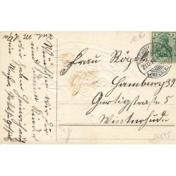 n°26695 - Carte Gaufrée - 16441 - Gesegnetes Weihnachtsfest - Ange marchant près d'une biche