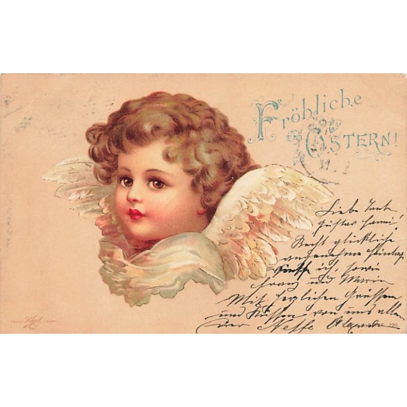 n°26698 - Clapsaddle - Fröhliche Ostern - Portrait d'un ange