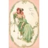 n°26703 - Carte Gaufrée - Serie 151 - Art Nouveau - Jeune femme assise