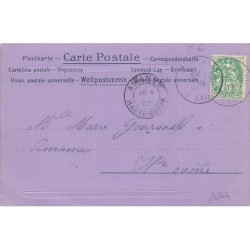 n°26704 - Carte Gaufrée - Fantaisie - Jeune femme de profil dans un décor Art Nouveau