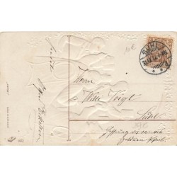 n°26715 - Carte Gaufrée - Prosit Neujahr - Hommes trinquant avec des chopes de bière