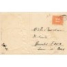 n°26723 - Carte Gaufrée - Bonne Année - Fillettte tenant des lettres, près de sacs noués avec des rubans rose