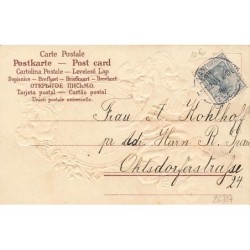 n°26727 - Carte Gaufrée - Nouvel An - Anges trinquant autour d'une pendule