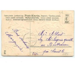 n°12893 - Carte Gaufrée - Bonne Année - Enfants avec du muguet - 1er Janvier