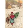 n°26758 - MSIB 12959 - Fröhliche Weihnachten - Faon près d'une jeune fille portant un sapin