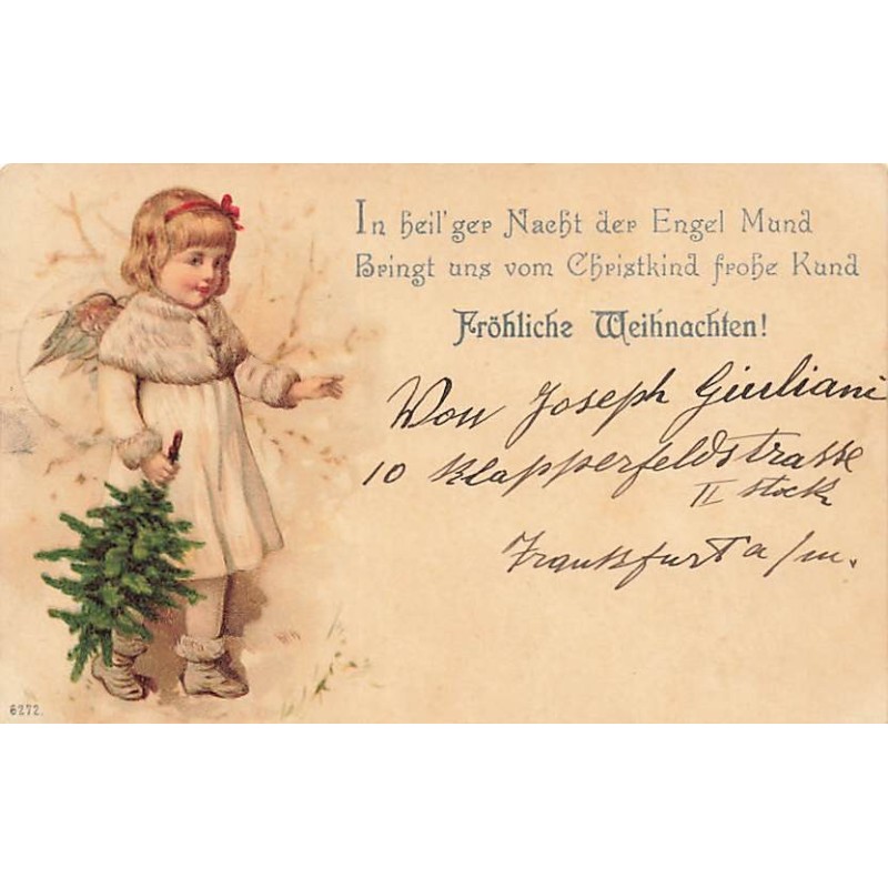 n°26760 - Noël - Fröhliche Weihnachten - Angelot tenant un petit sapin