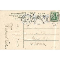 n°26762 - Carte Gaufrée - Nouvel An - Prosit Neujahr - Garçon marchant au clair de lune ans la neige