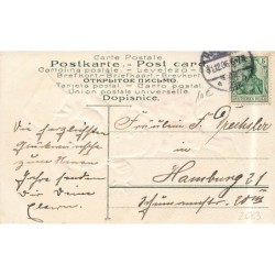 n°26763 - Carte Gaufrée - Nouvel An - Prosit Neujahr - Fillette marchant au clair de lune ans la neige