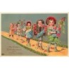 n°26778 - Carte Gaufrée - Anniversaire - Parade d'enfants jouant de la musique