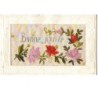 n°12901 - Carte Brodée - Bonne Année - Roses