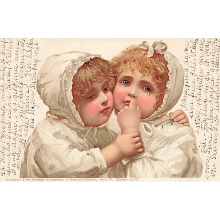 n°26819 - Fantaisie - Stroefer's serie IV n°379 - Deux jeunes enfants se consolant, un pleurant