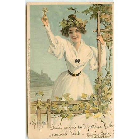 n°12909 - Jeune Femme levant son verre - Meissner & Buch