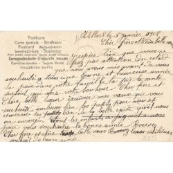 n°26825 - Carte Gaufrée - Bonne Année - Enfants derrière une palissade - Roses