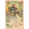 n°26831 - Carte Gaufrée - Prosit Neujahr 1902 - Cochon habillé conduisant une voiture - Pièces et Billets