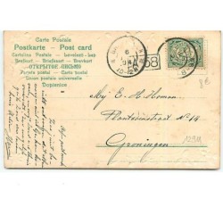 n°12911 - Carte Gaufrée - Jeune femme au bord de l'eau