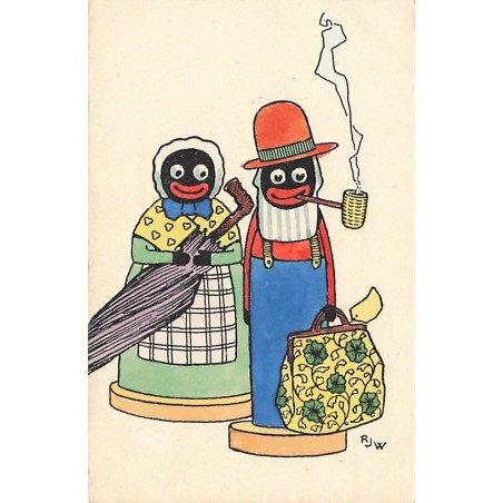 n°26860 - Illustrateur - MM Vienne 363 - R.J.W. - Couple de poupées noirs