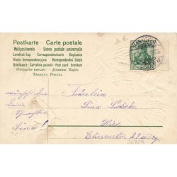 n°26869 - Carte Gaufrée - Clapsaddle - Fröhliche Weihnachten - Anges, un assis sur un sapin, l'autre dans balancçoire
