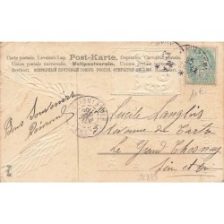 n°26875 - Carte Gaufrée - MSIB 13543 - Joyeux Noël - Ange gardien portant un nouveau-né lançant des étoiles