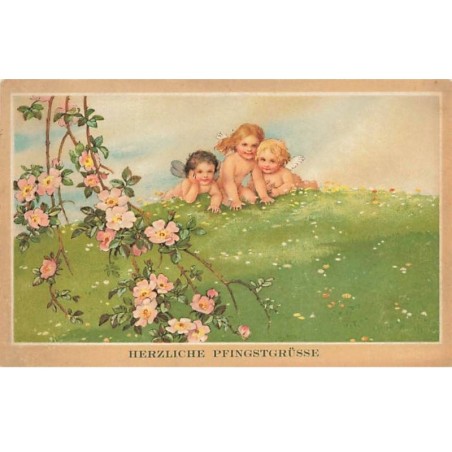 Fantaisie - Flatscher - Angelots allongés en haut d'une colline