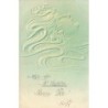 n°26886 - Carte en relief - Bonne Fête - Profil d'une femme avec des cheveux longs - Art Nouveau
