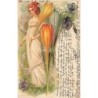 n°26887 - Fantaisie - Raphael Tuck serie77 - Jeune femme près de crocus