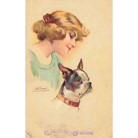 n°26890 - Illustrateur - S. Meunier - Les Chiens de ces Dames - Bouledogue français