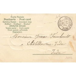 n°26891 - Carte Gaufrée - Ange tenant une plume remplie d'encre