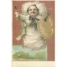 n°26893 - Fantaisie - Bébé dans un nid d'ange tenant une palette de peintre
