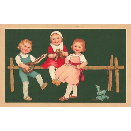n°26897 - Fantaisie - Meissner - Flatscher - Enfants jouant de la musique - Mandoline