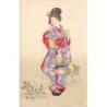 n°26901 - Japon - Femme en kimono dans un pré - Geisha
