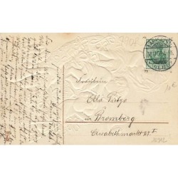 n°26912 - Carte Gaufrée - Nouvel An - MSIB 13809 - Cygnes autour d'anges dans une barque