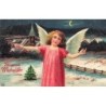 n°26930 - Carte Gaufrée - Noël - Gesegnete Weihnachten - Ange dans la nuit