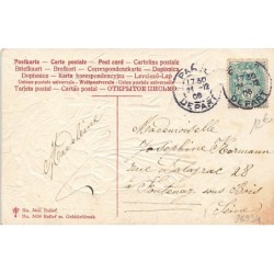 n°26934 - Carte Gaufrée - serie 5431 - Joyeux Noël - Père Noël veillant sur un bébé