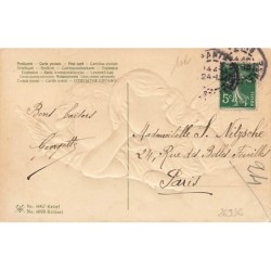 n°26936 - Carte Gaufrée - serie 6967 - Joyeux Noël - Deux anges dans les nuages
