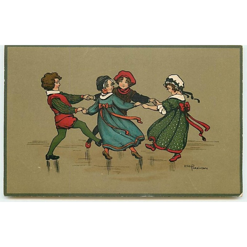 n°10312 - Carte Illustrateur - Ethel Parkinson - Enfants faisant une ronde