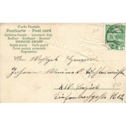 n°26987 - Carte Gaufrée - Hoch Hoch Hoch !- Homme jouant de la flute traversière